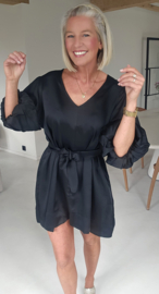 MILENA satin dress black