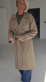 FALL VIBES suede trench coat khaki taupe
