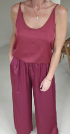 SALLI satin loose pants burgundy
