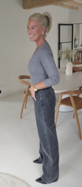MILIA v-neck basic knit grey