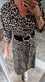 RHEA maxi shirt dress leo
