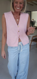 MAURA sleeveless knit cardigan pastel pink