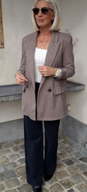 EVIE oversized chevron blazer brown
