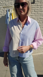 CANDICE striped bow shirt