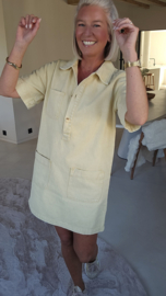 THE PERFECT JEANS dress short-sleeved butter yellow