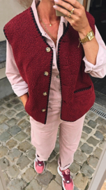 MELIA 2 sleeveless teddy jacket burgundy