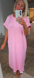 NIENKE maxi T-shirt dress pink