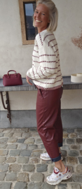 ROMAIN PU drawstring pants burgundy