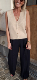 RUBI sleeveless knit cardigan taupe