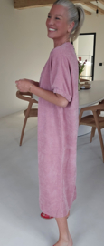 MANDIE soft velvet maxi dress old pink