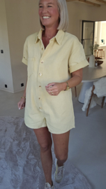 JINA denim playsuit butter yellow