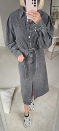 MADELON maxi jeans dress washed black