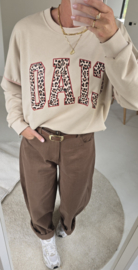 MOLIE extra wide cotton balloon pants brown