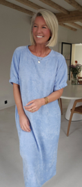 MANDIE soft velvet maxi dress pastel blue