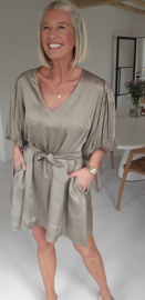 MILENA satin dress taupe