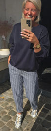 KARLIE striped loose pants denim