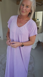DIDI maxi terry T-shirt dress lilac v-neck