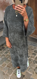MANDU soft velvet maxi dress khaki
