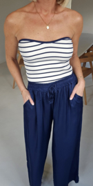 SALLI satin loose pants navy