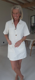 THE PERFECT JEANS dress short-sleeved white