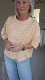 STRIPED BREEZE short-sleeved sweatshirt baby pink