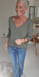 ANITI oversized v-neck knit khaki