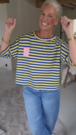 CRÈME DE LA CRÈME short-sleeved sweatshirt blue yellow