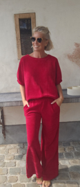 MANDI velvet set dark red