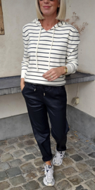 JOSJE striped knit hoodie off-white