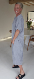 MANDIE soft velvet maxi dress soft grey