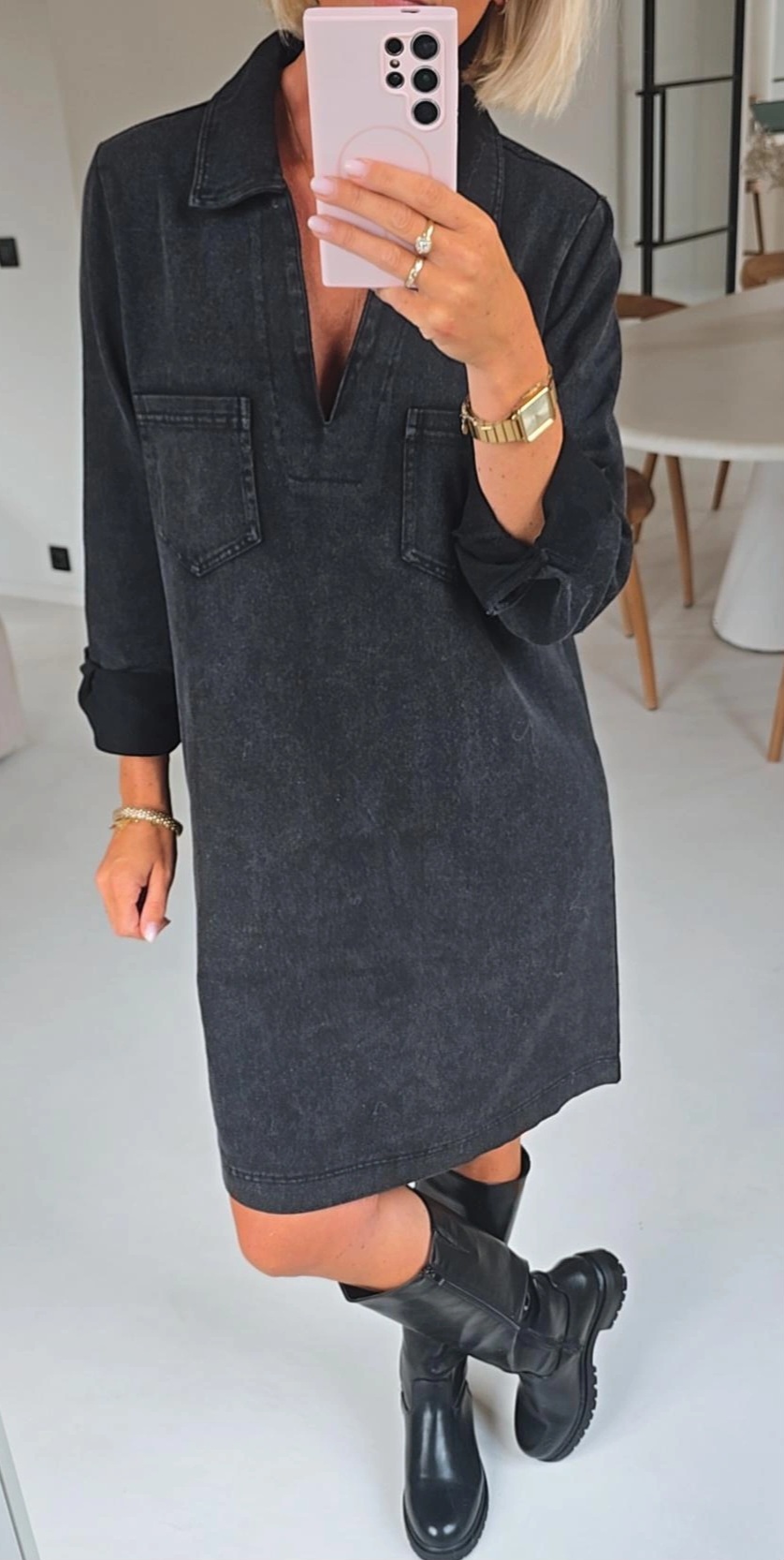 THE PERFECT JEANS 2 longsleeve dress black