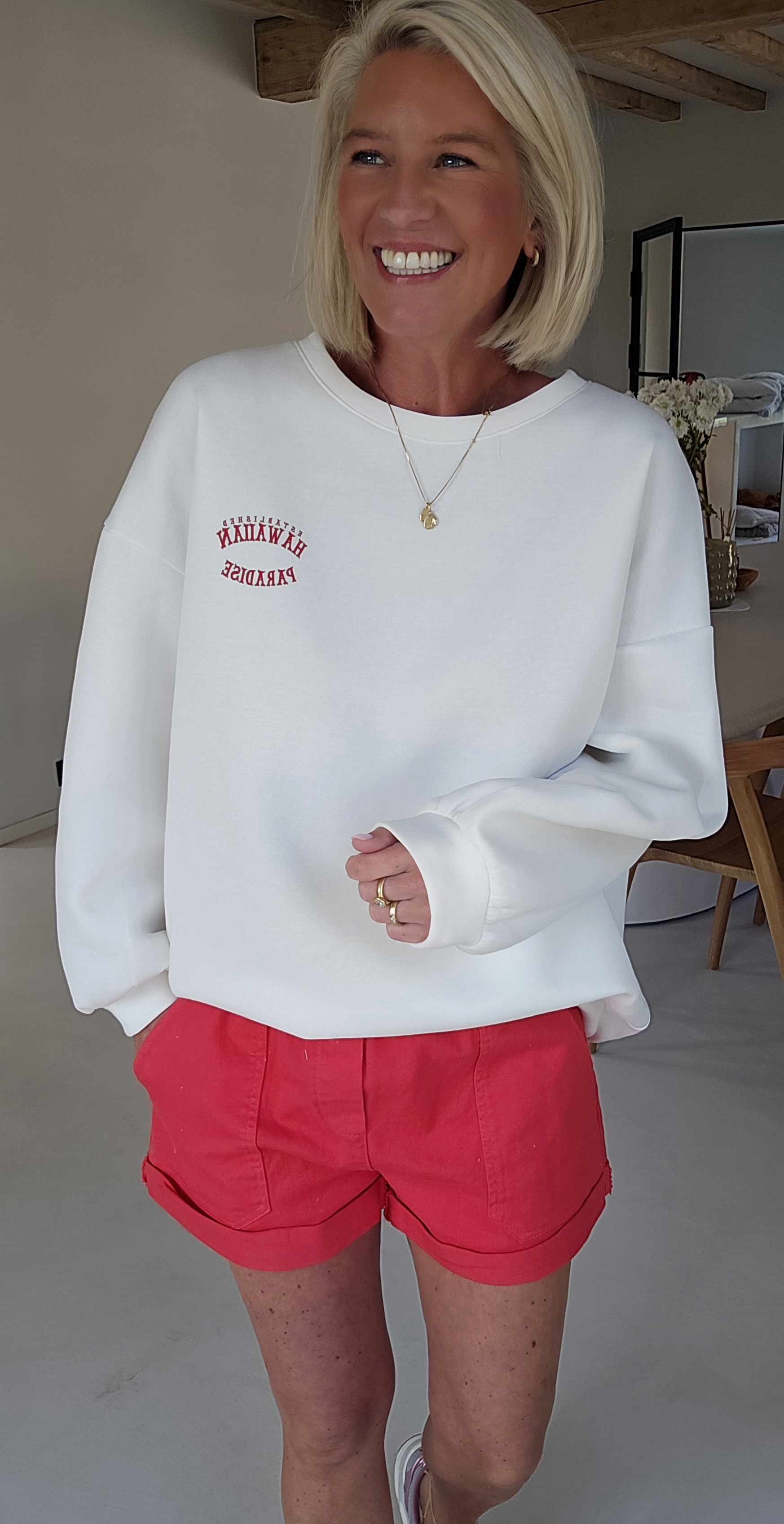 HAWAIIAN PARADISE sweatshirt white