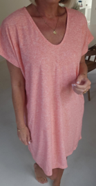 DIDI short terry dress salmon pink