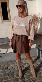 PAM pu skirt chocolat