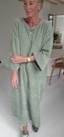 MANDU soft velvet maxi dress olive