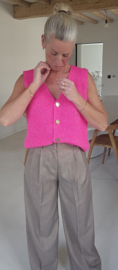 MAURINE sleeveless knit cardigan fuschia
