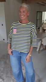 CRÈME DE LA CRÈME short-sleeved sweatshirt blue yellow