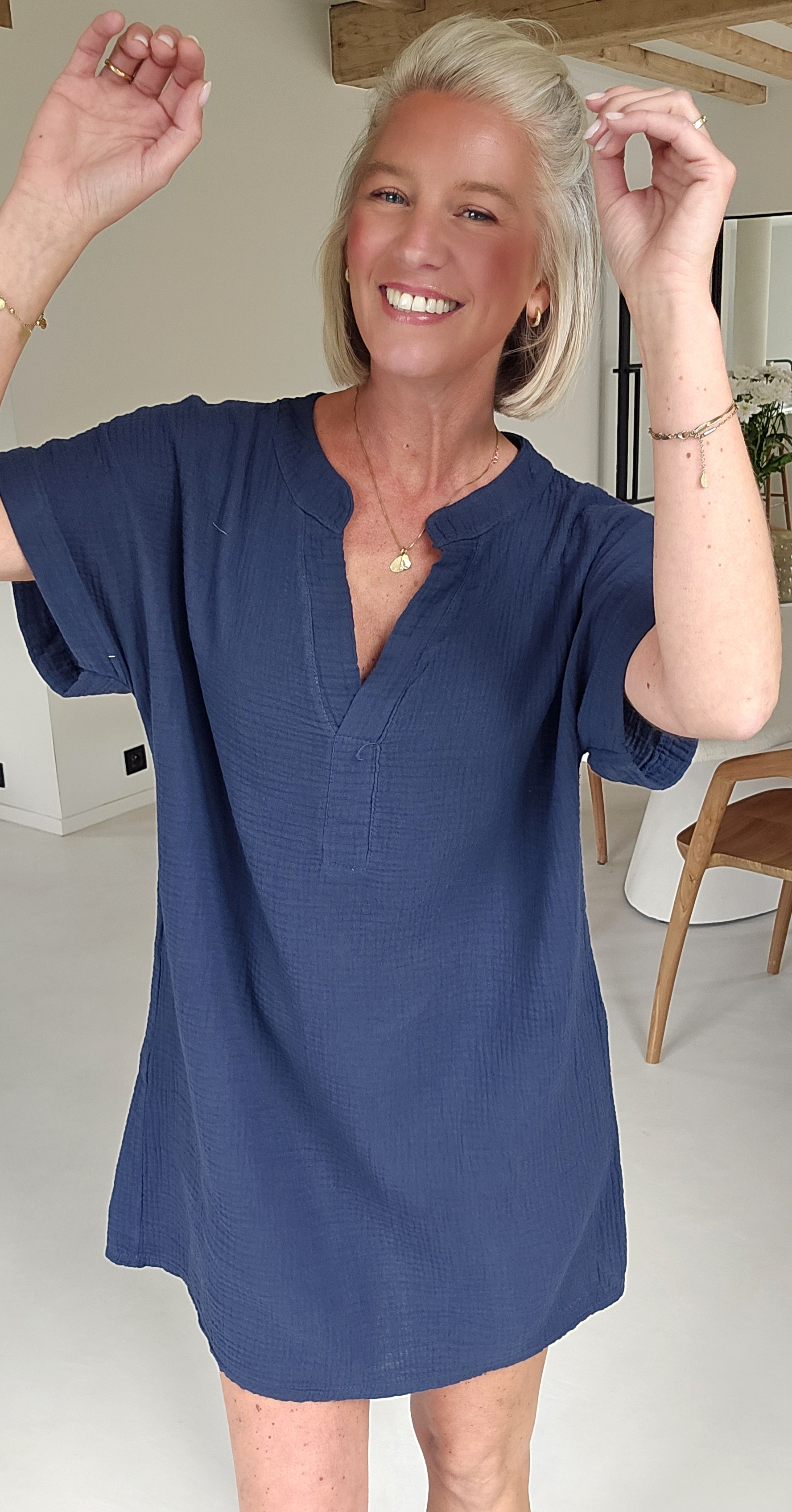 JOYOSA tetra dress navy