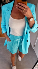 JULIANA viscose linen shorts turquoise