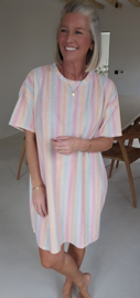 VERO striped terry dress pastel
