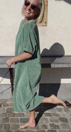 MANDIE soft velvet maxi dress sage green