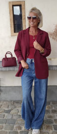 SANNA short-sleeved cotton body burgundy