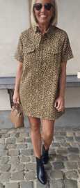 LEO shorter jeans dress camel