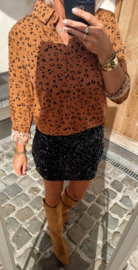 BLISS mini glitter skirt black