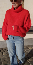 CHARLINE turleneck knit red
