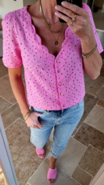 CLODINNE cotton blouse pink