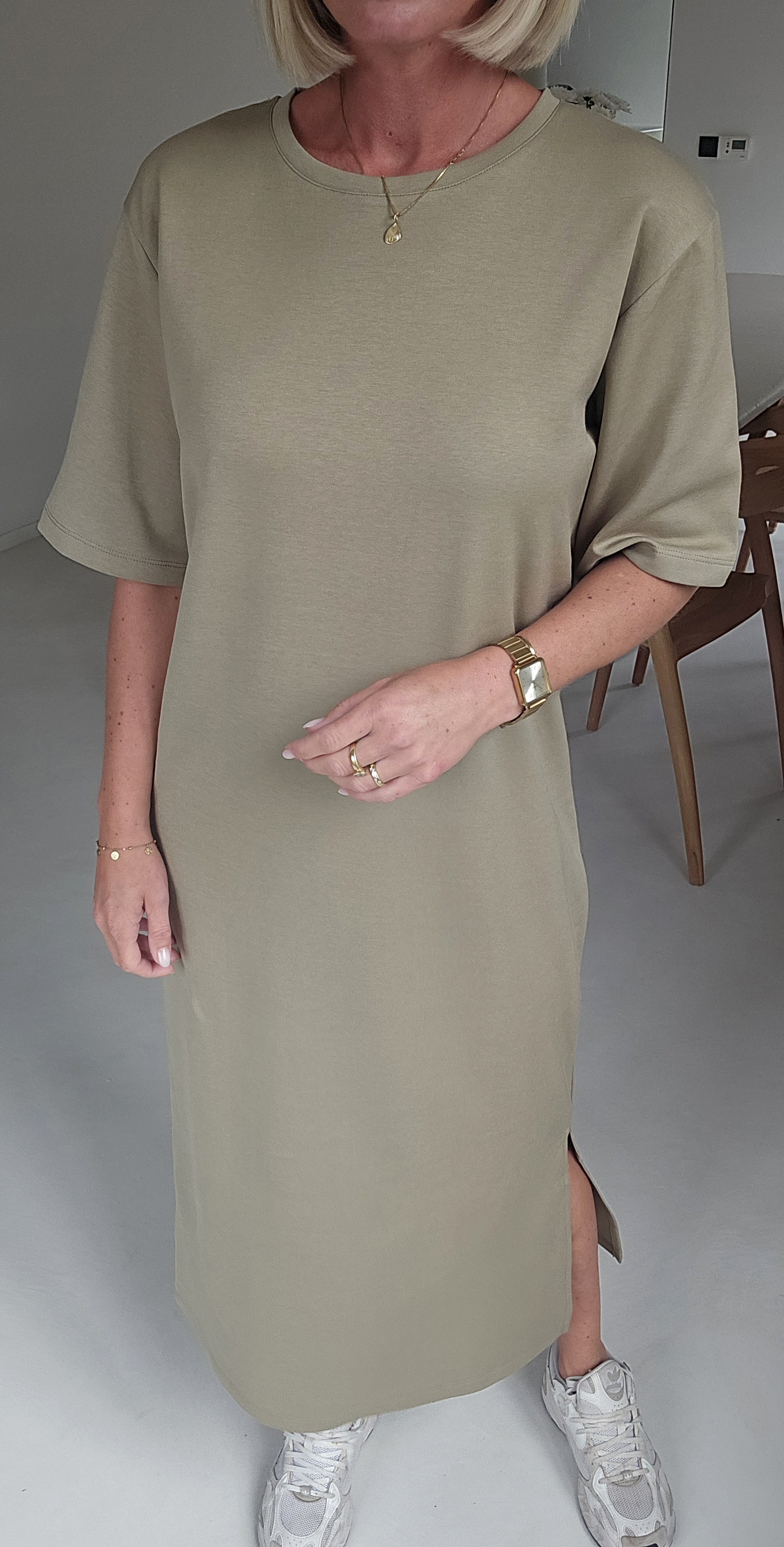 RANI cotton T-shirt dress khaki