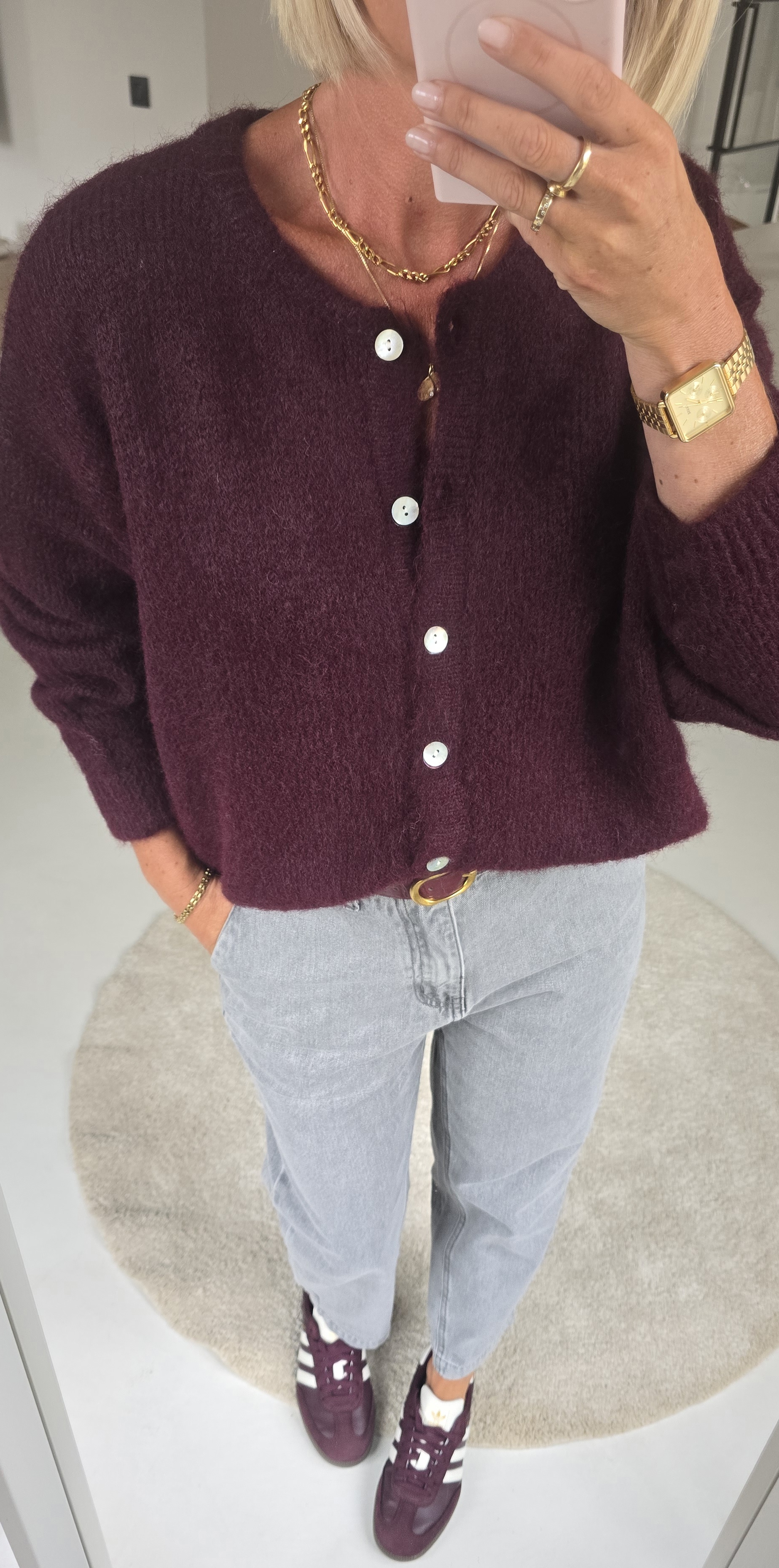 LIESJE cardigan dark burgundy