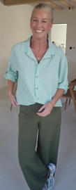 LAURA striped cotton shirt mint