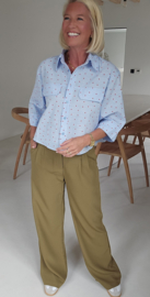 MALOU cropped shirt blue